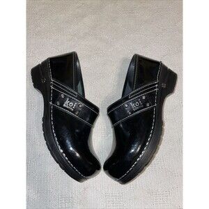 Sanita Koi Women’s Occupational Clogs Size 41 U.S. 10 M Black Leather Hospital